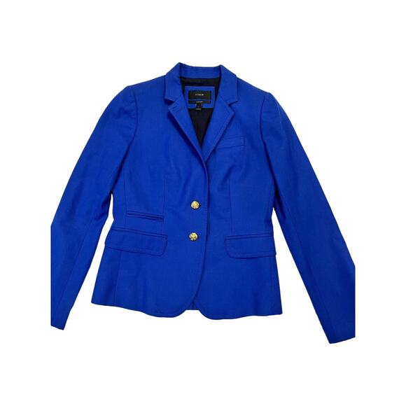 J. Crew Schoolboy Blazer, Women’s 0, Wool, Cobalt Blue Academia Professor Preppy - Picture 1 of 8